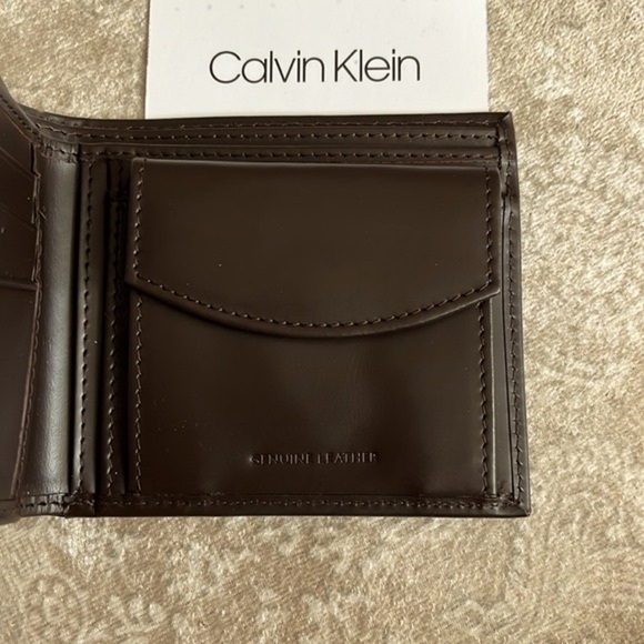 Brand New Calvin Klein Genuine Leather Brown Bifold Men’s Wallet RFID Protection - Picture 7 of 15